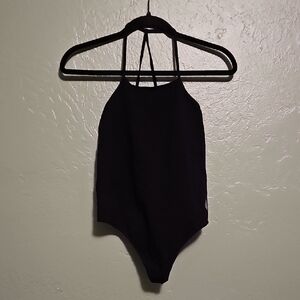FP Movement by Free People Black Halter Bodysuit